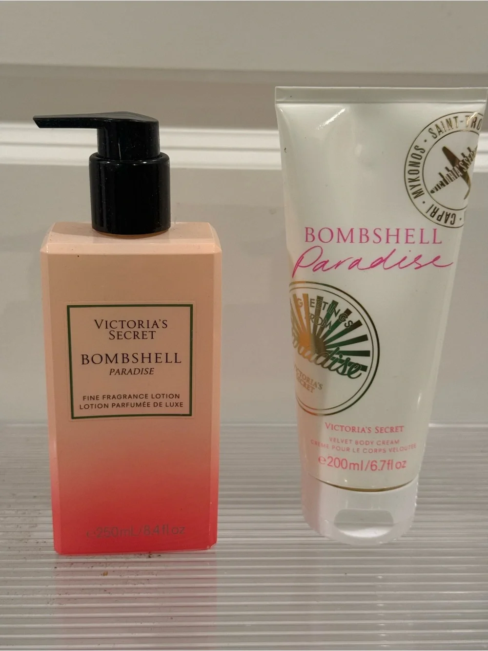 NEW Victoria's Secret Bombshell Paradise Fine Fragrance Lotion & Body Cream Duo